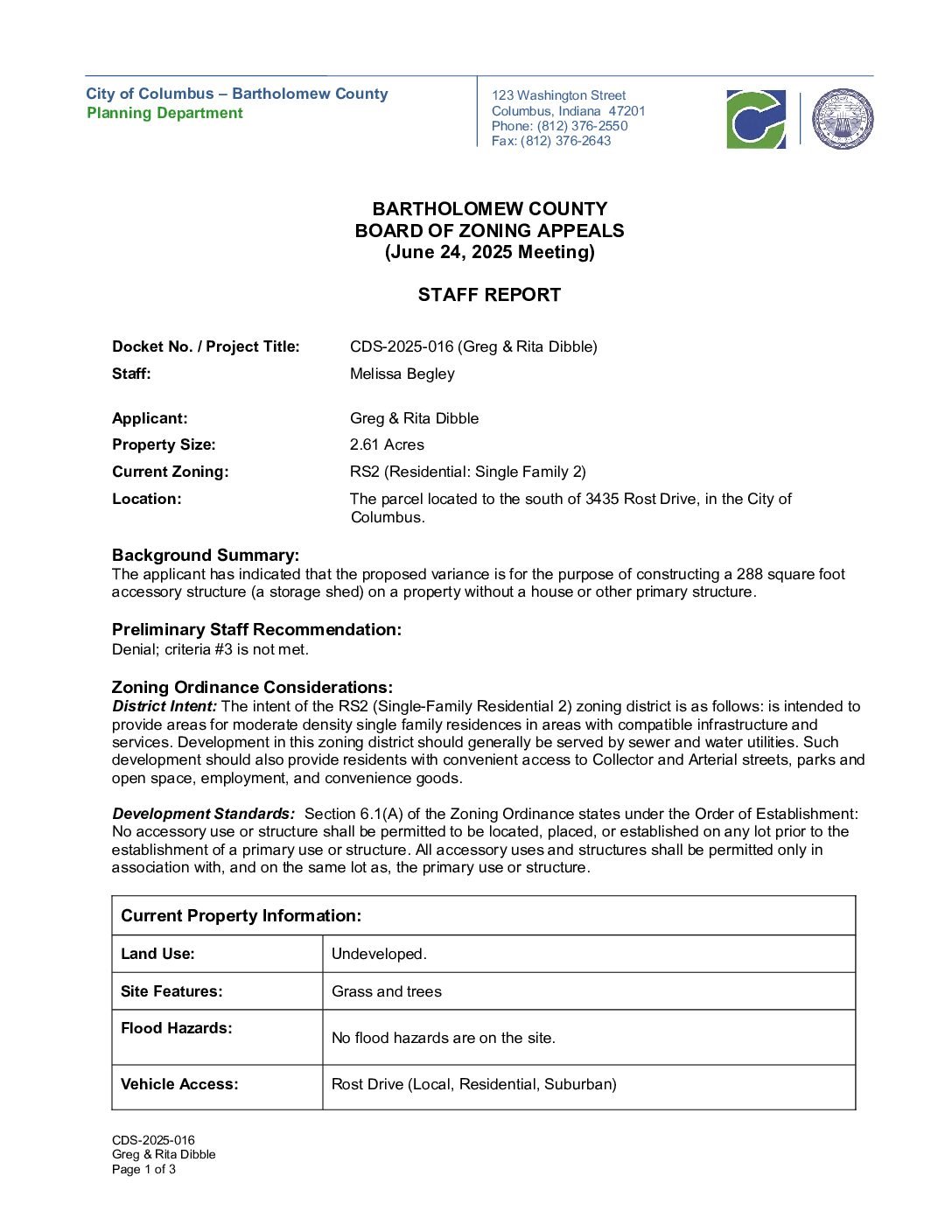 CDS-2025-016: Greg & Rita Dibble – Staff Report & Materials – Planning ...