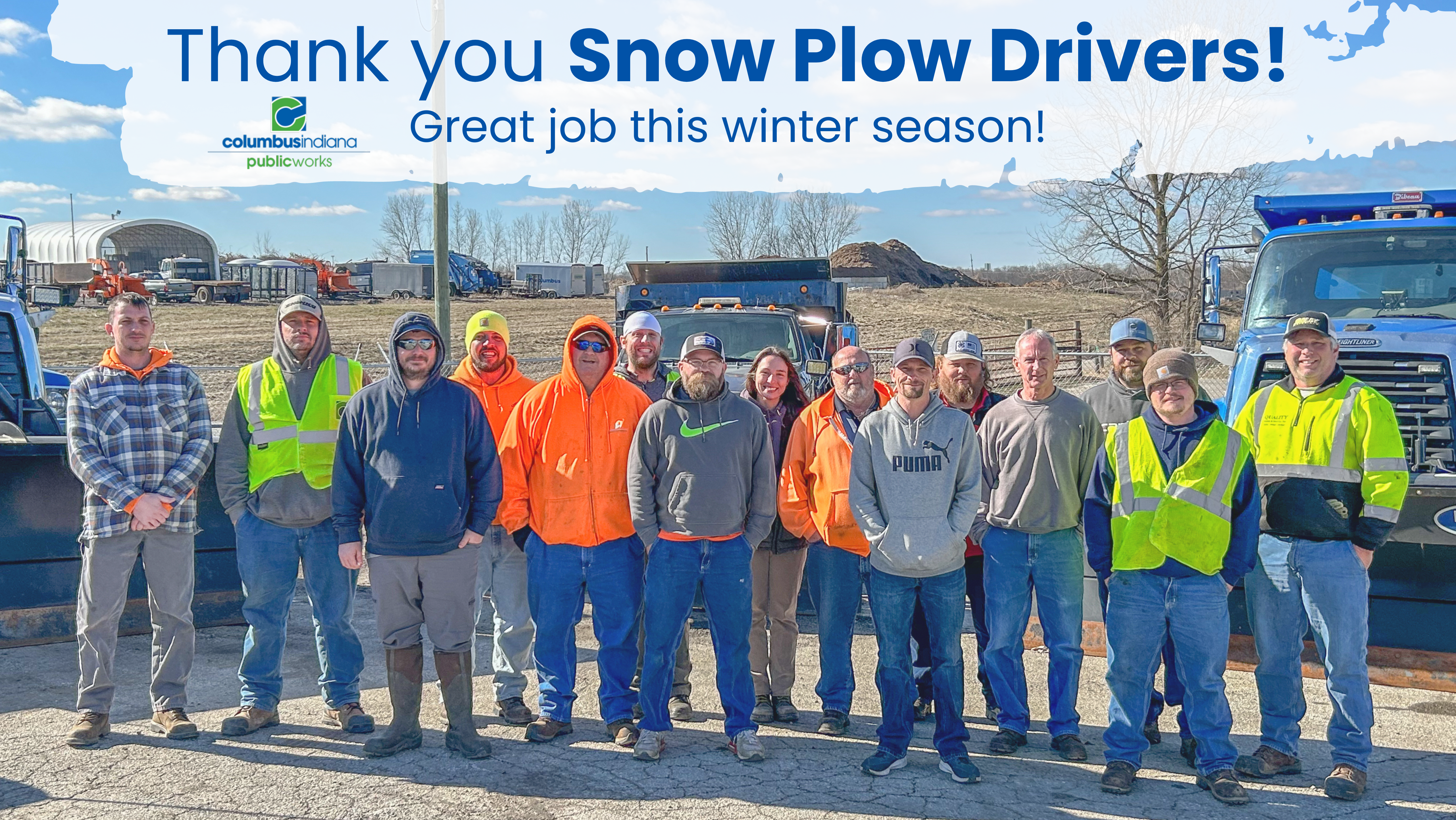 Department of Public Works snow removal crew members