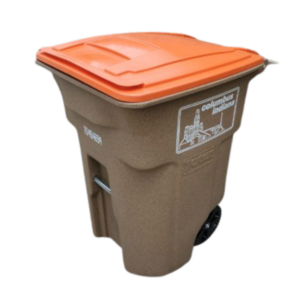 Untitled design Yard waste toter with orange lid