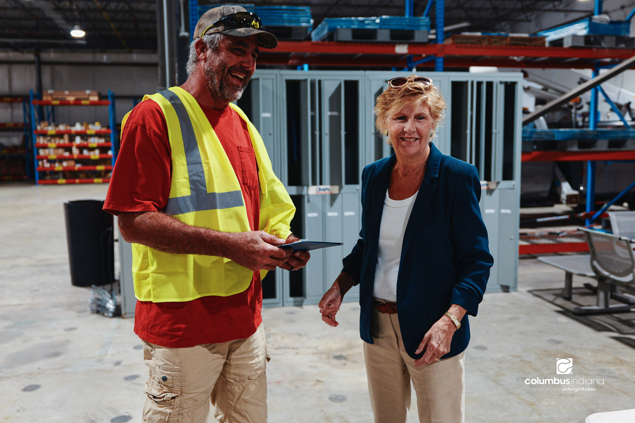 These images show an employee appreciation lunch and award ceremony for years of service to the Columbus, Indiana Department of Public Works.