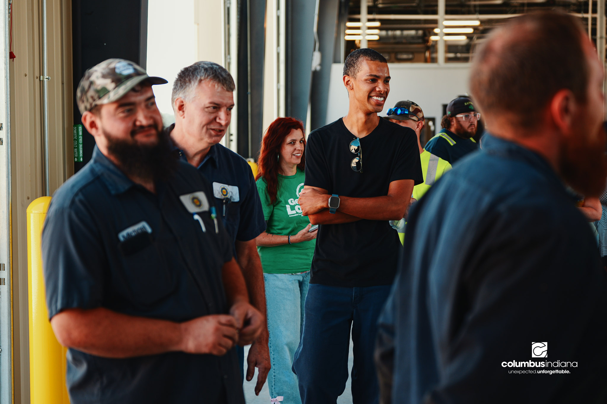 These images show an employee appreciation lunch and award ceremony for years of service to the Columbus, Indiana Department of Public Works.