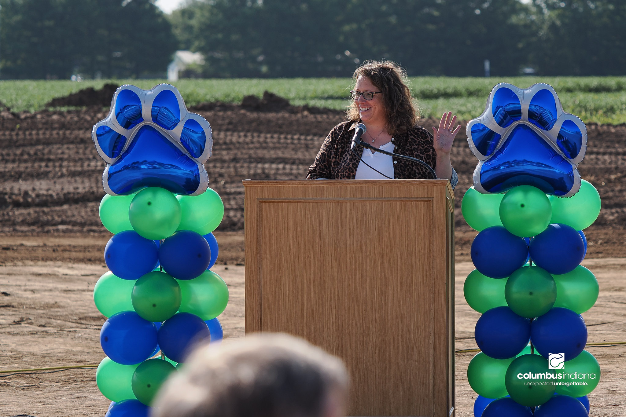 These photos show the celebration and groundbreaking for the new Columbus Animal Care facility named the Wendy H. Elwood Animal Care Services Center in Columbus, Indiana.
