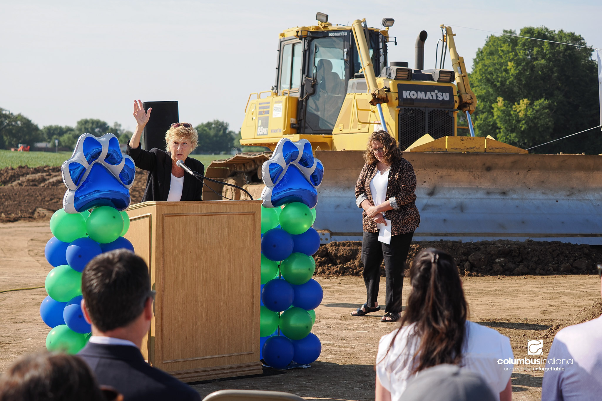 These photos show the celebration and groundbreaking for the new Columbus Animal Care facility named the Wendy H. Elwood Animal Care Services Center in Columbus, Indiana.