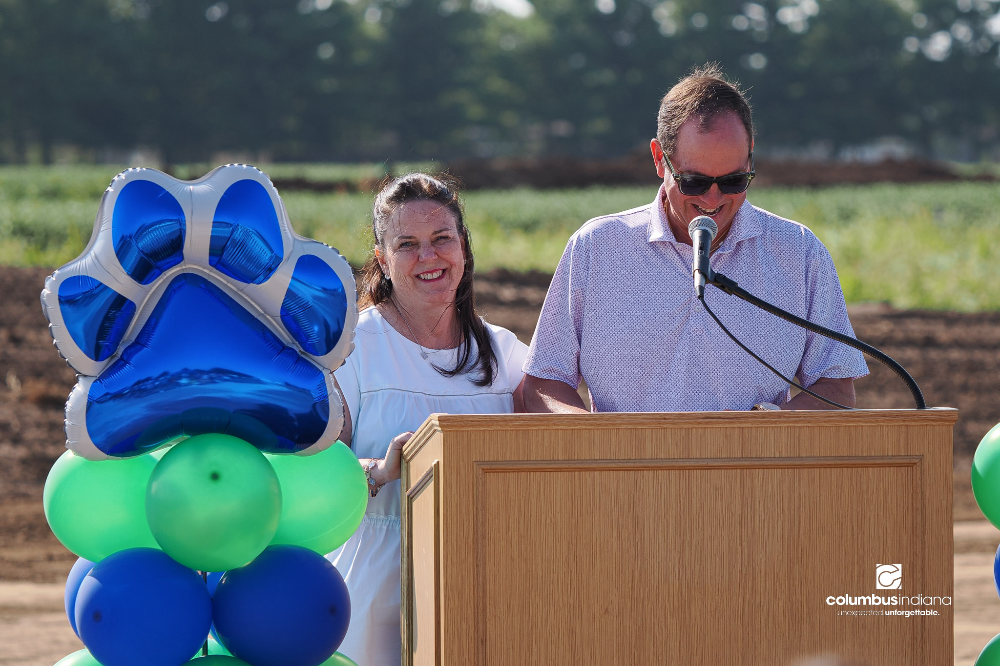 These photos show the celebration and groundbreaking for the new Columbus Animal Care facility named the Wendy H. Elwood Animal Care Services Center in Columbus, Indiana.