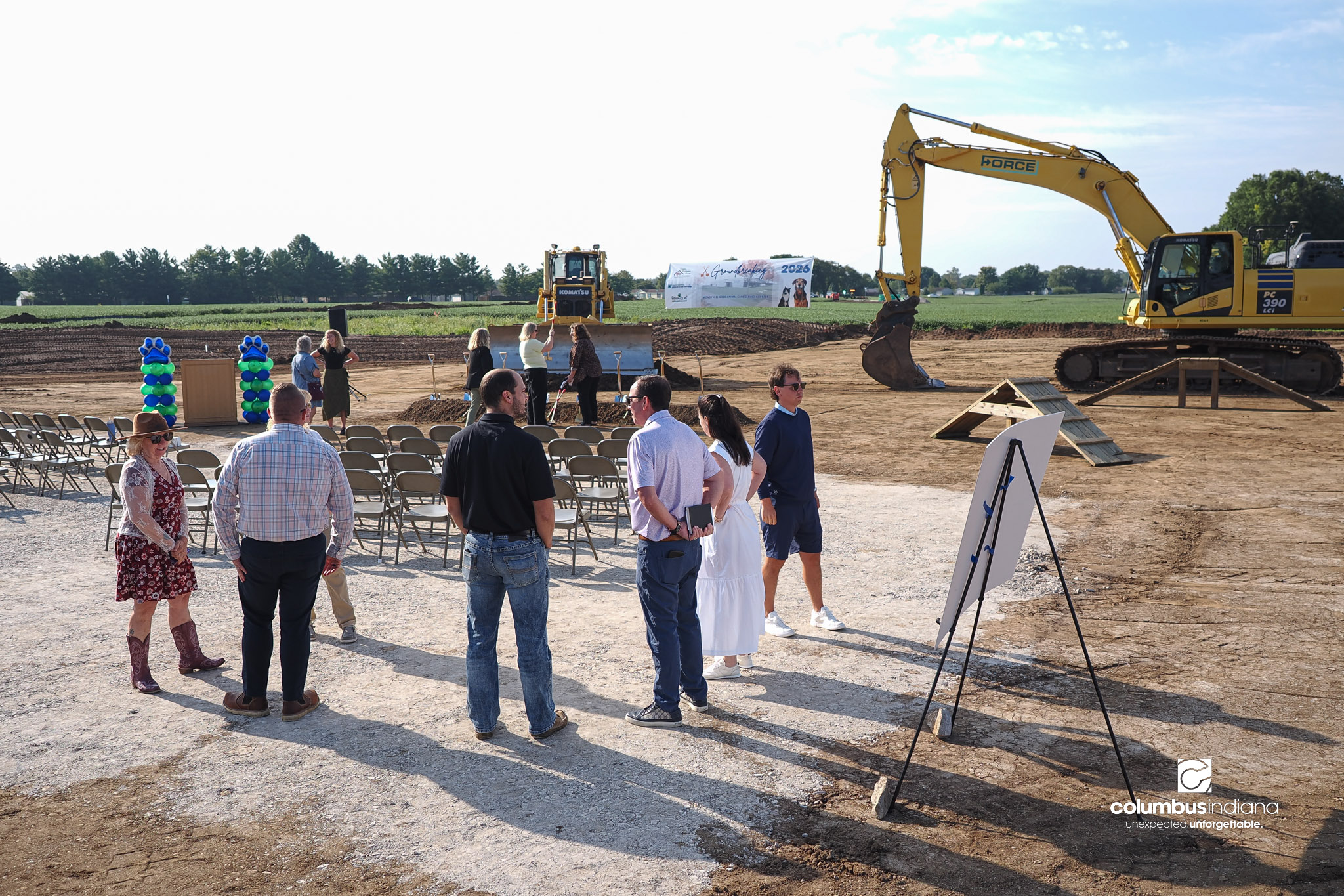 These photos show the celebration and groundbreaking for the new Columbus Animal Care facility named the Wendy H. Elwood Animal Care Services Center in Columbus, Indiana.