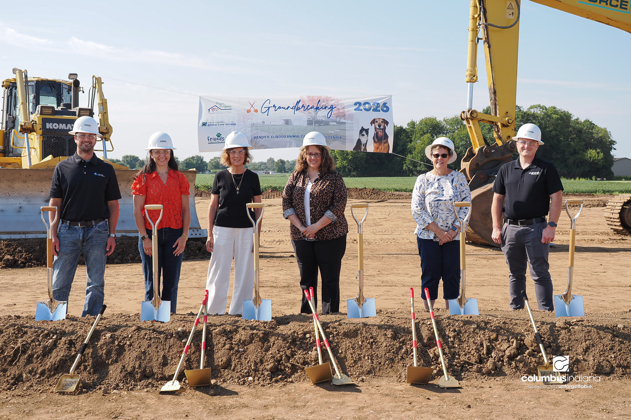 These photos show the celebration and groundbreaking for the new Columbus Animal Care facility named the Wendy H. Elwood Animal Care Services Center in Columbus, Indiana.