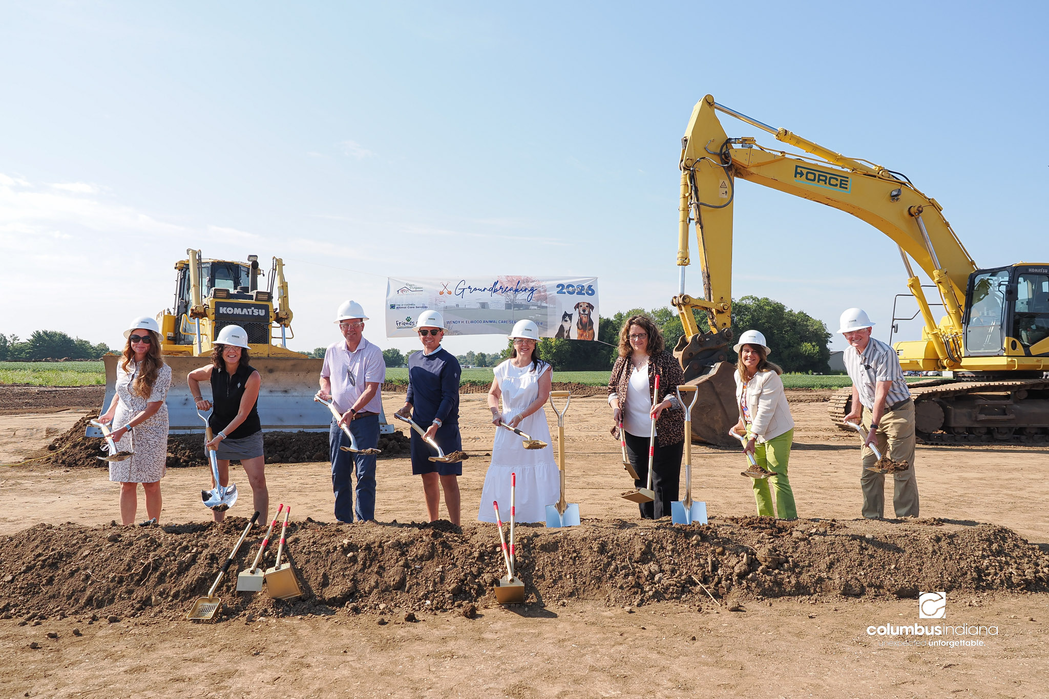 These photos show the celebration and groundbreaking for the new Columbus Animal Care facility named the Wendy H. Elwood Animal Care Services Center in Columbus, Indiana.