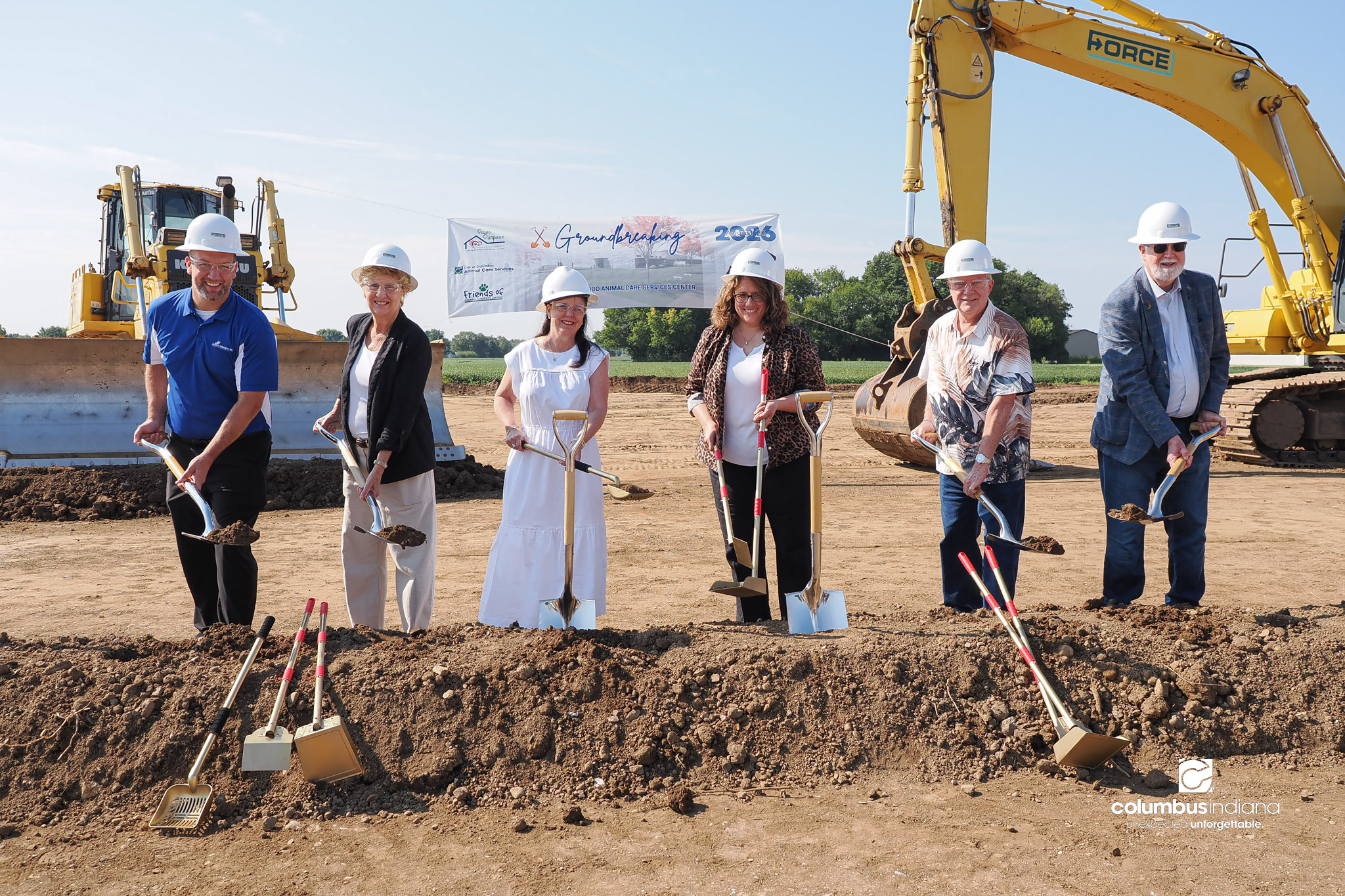 These photos show the celebration and groundbreaking for the new Columbus Animal Care facility named the Wendy H. Elwood Animal Care Services Center in Columbus, Indiana.