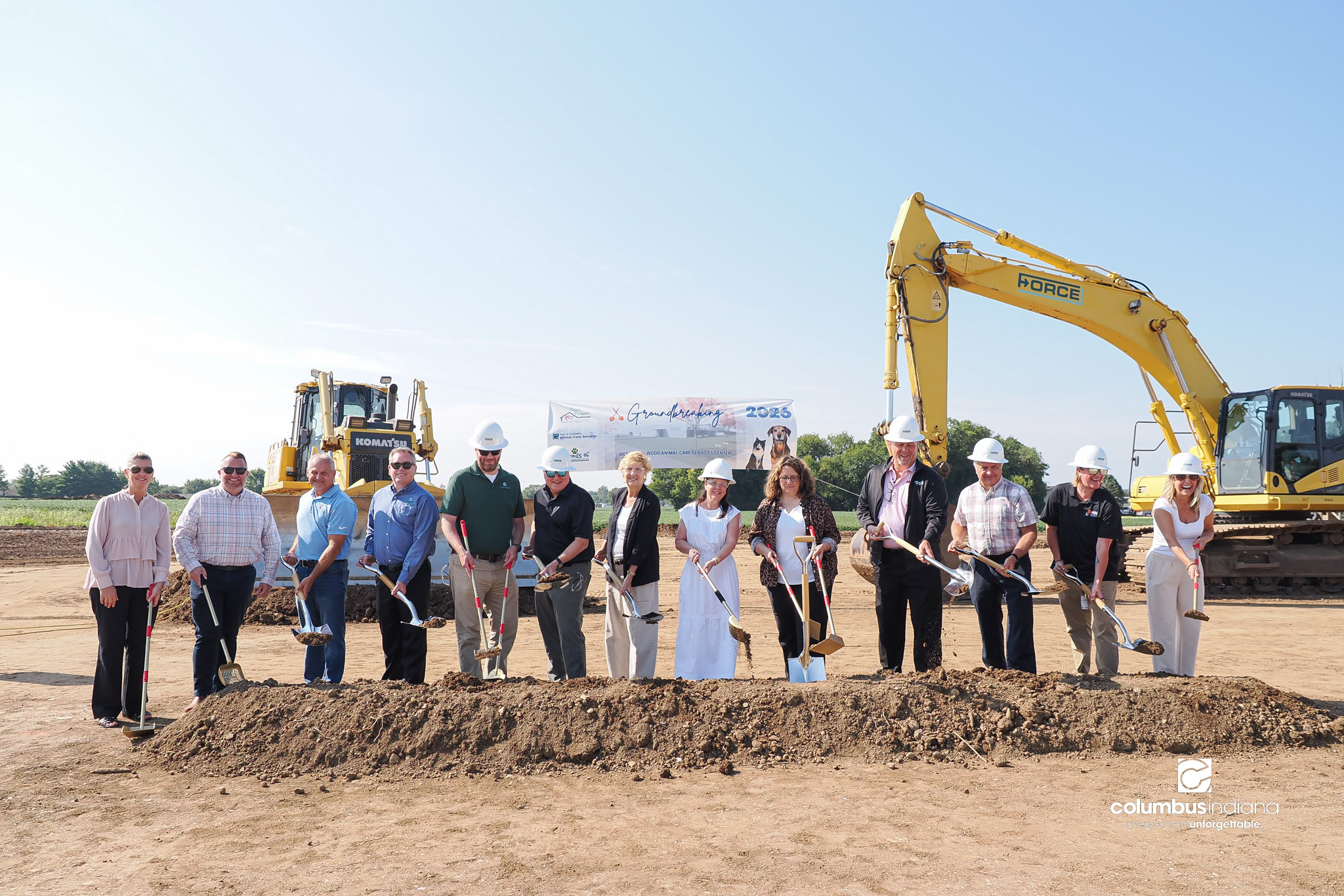 These photos show the celebration and groundbreaking for the new Columbus Animal Care facility named the Wendy H. Elwood Animal Care Services Center in Columbus, Indiana.