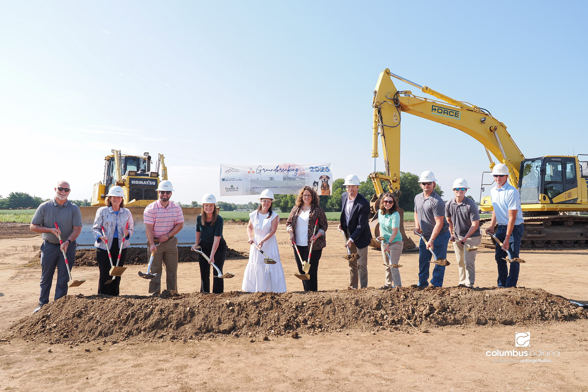 These photos show the celebration and groundbreaking for the new Columbus Animal Care facility named the Wendy H. Elwood Animal Care Services Center in Columbus, Indiana.